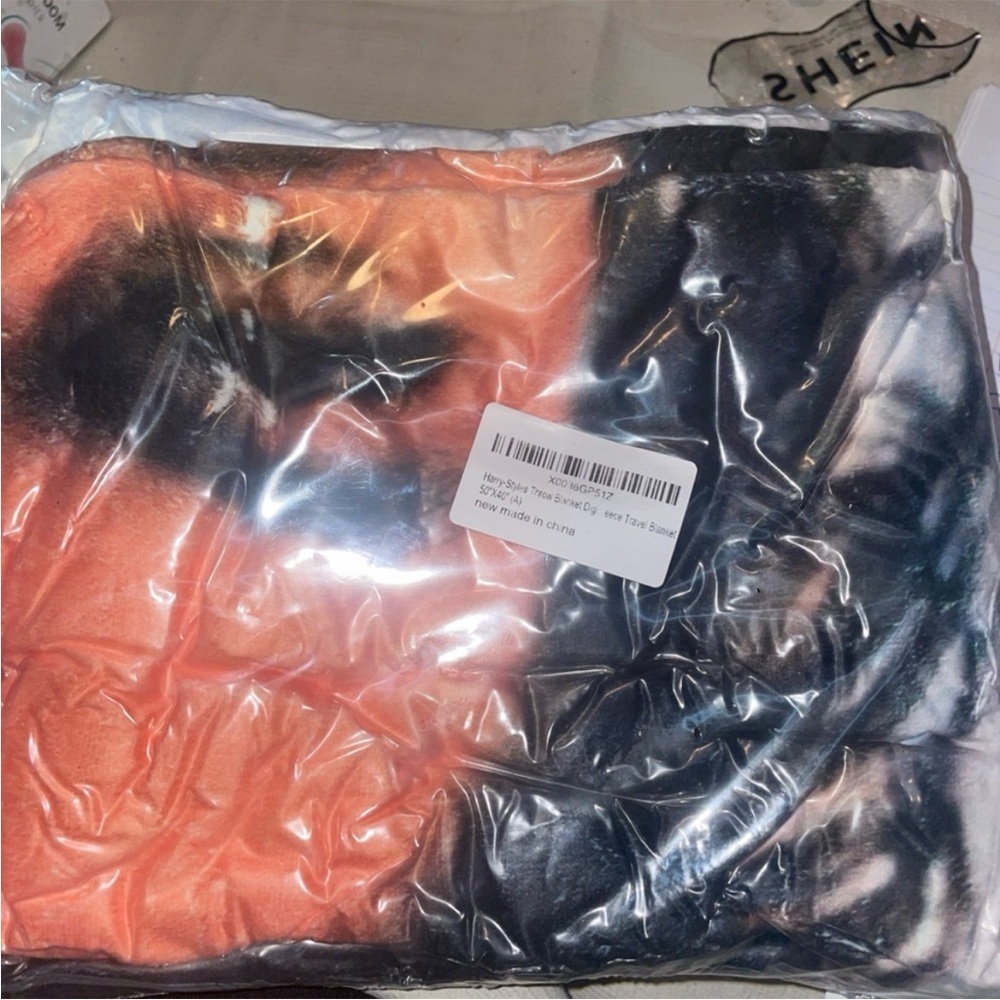 Cozy Orange and Black Fleece Blanket